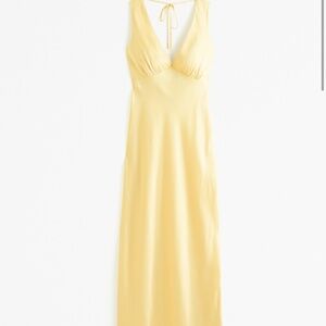 Plunge Cowl Back Midi Dress